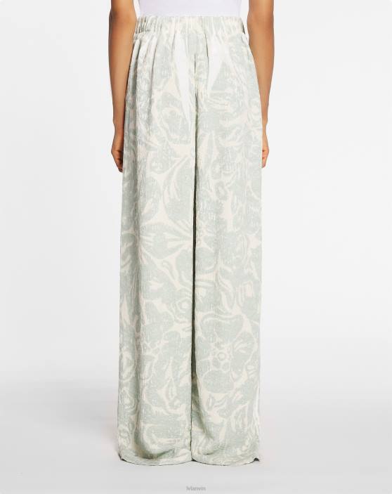 Lanvin sievietes apdrukātas platas bikses 40LF462 apģērbs salvija