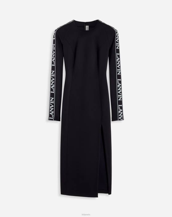 Lanvin sievietes cieši pieguļoša kleita 40LF90 apģērbs melns