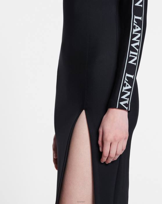 Lanvin sievietes cieši pieguļoša kleita 40LF90 apģērbs melns