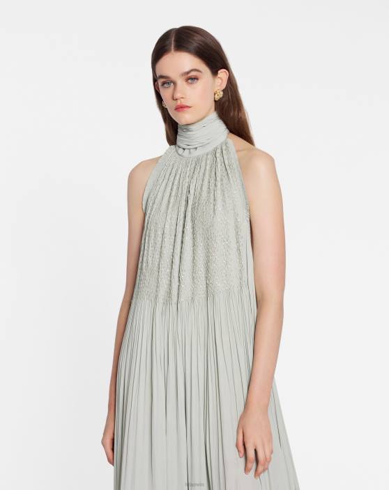 Lanvin sievietes izšūta apmetņa kleita šarmūzā 40LF72 apģērbs salvija