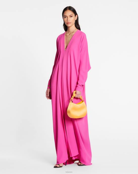 Lanvin sievietes kaftāna kleita 40LF86 apģērbs rozā