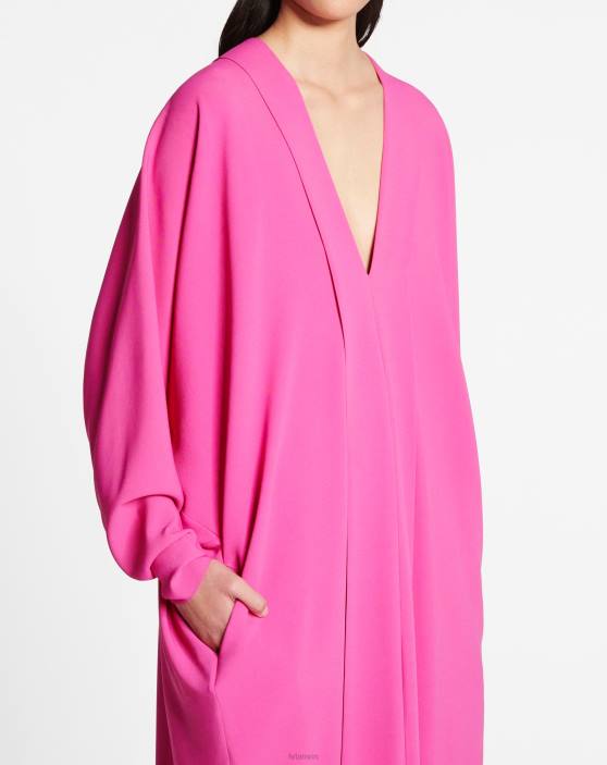 Lanvin sievietes kaftāna kleita 40LF86 apģērbs rozā