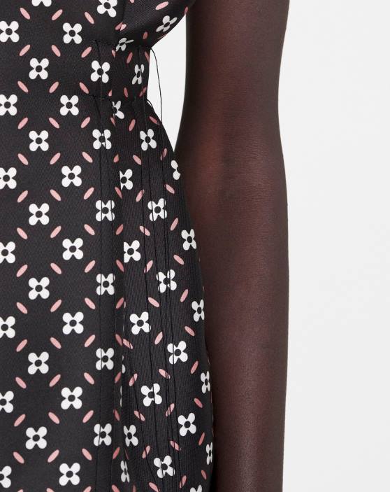 Lanvin sievietes īsa pieguļoša kleita 40LF51 apģērbs melns