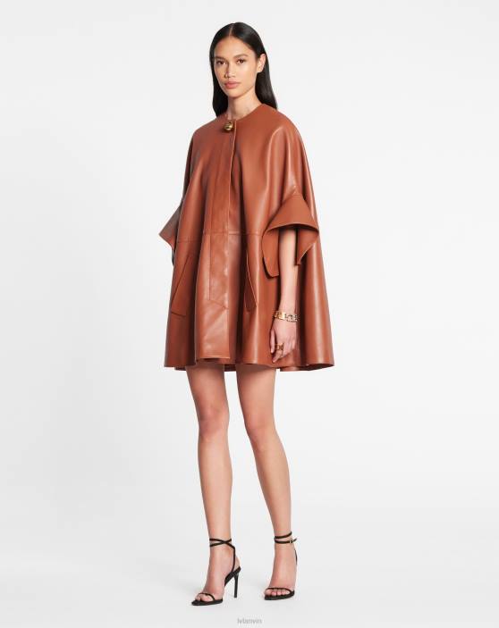 Lanvin sievietes ādas apmetnis 40LF481 apģērbs brūns