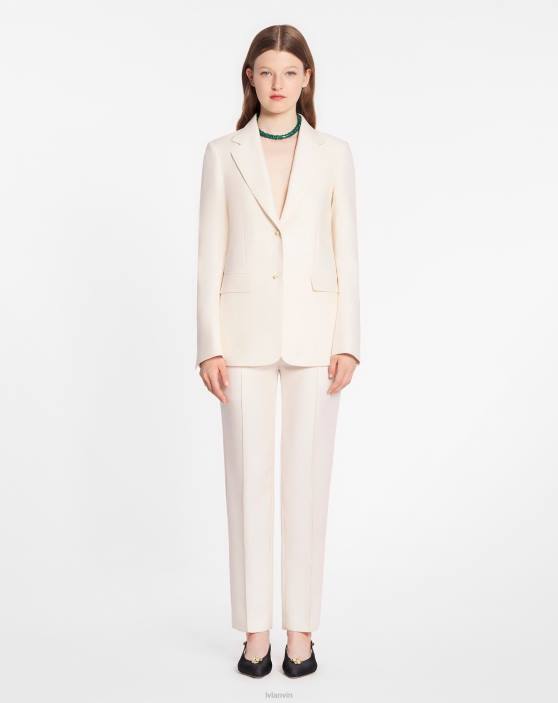 Lanvin sievietes vienrindas žakete 40LF476 apģērbs gandrīz balts