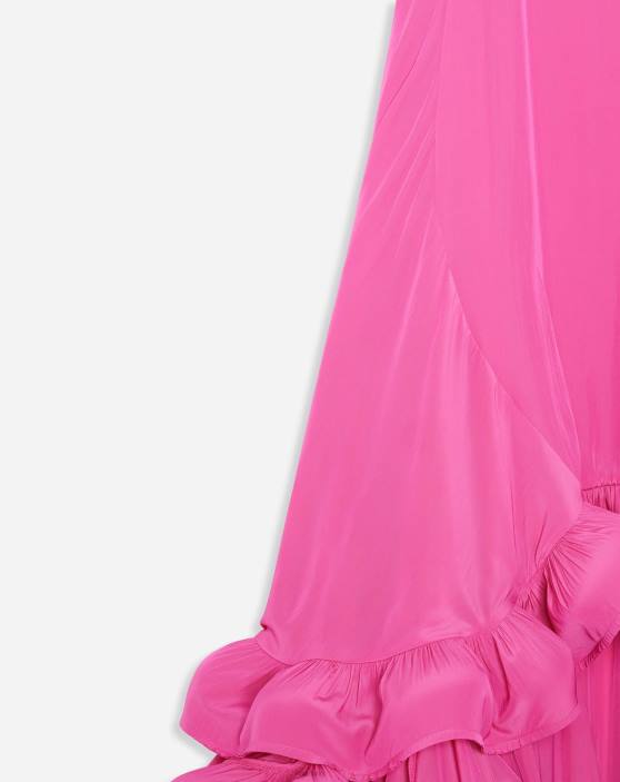 Lanvin sievietes asimetrisks charmeuse maxi svārki 40LF504 apģērbs fuksija