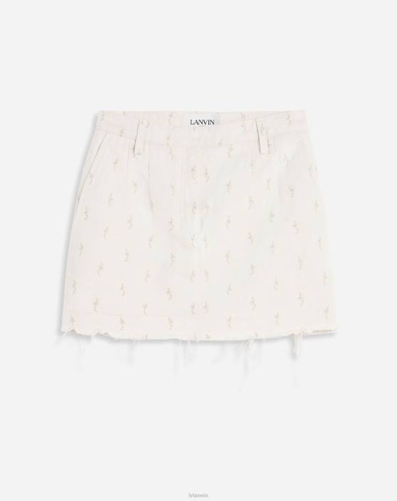 Lanvin sievietes džinsa mini svārki ar izšuvumu 40LF491 apģērbs ekru