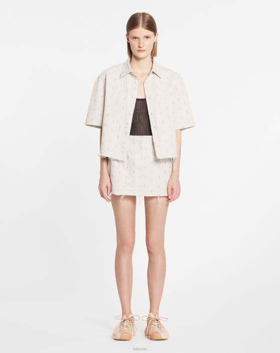 Lanvin sievietes džinsa mini svārki ar izšuvumu 40LF491 apģērbs ekru