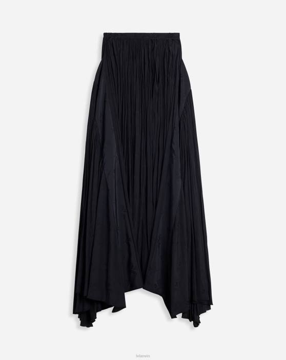 Lanvin sievietes gari kroku svārki 40LF500 apģērbs melns