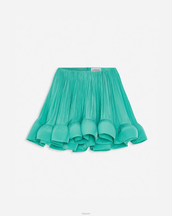 Lanvin sievietes īsi charmeuse svārki 40LF490 apģērbs skuķis