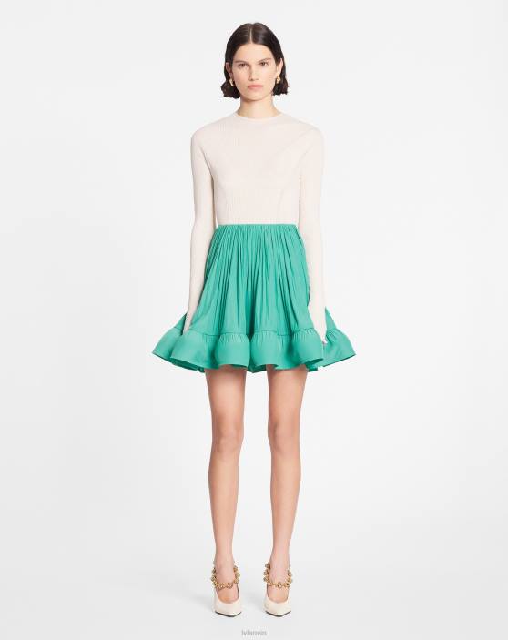 Lanvin sievietes īsi charmeuse svārki 40LF490 apģērbs skuķis