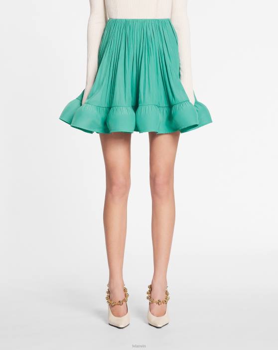 Lanvin sievietes īsi charmeuse svārki 40LF490 apģērbs skuķis