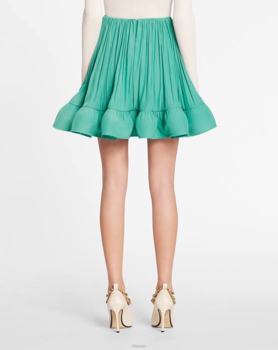 Lanvin sievietes īsi charmeuse svārki 40LF490 apģērbs skuķis