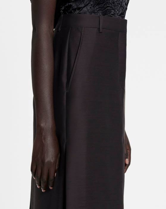 Lanvin sievietes svārki ar garu šķēlumu 40LF496 apģērbs melnkoks