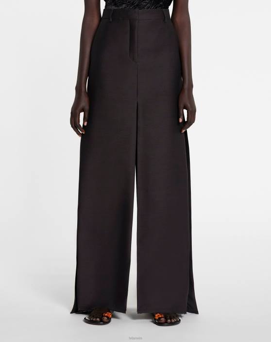 Lanvin sievietes svārki ar garu šķēlumu 40LF496 apģērbs melnkoks