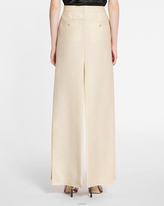 Lanvin sievietes svārki ar garu šķēlumu 40LF497 apģērbs gaiši bēšs