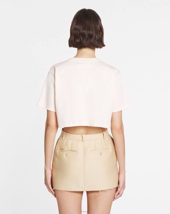 Lanvin sievietes apgriezts scratch & sniff t-krekls 40LF102 apģērbs gaiši rozā