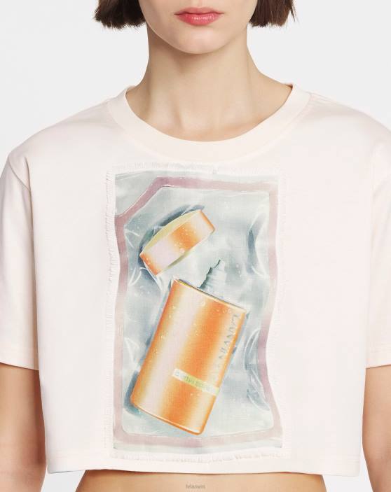 Lanvin sievietes apgriezts scratch & sniff t-krekls 40LF102 apģērbs gaiši rozā