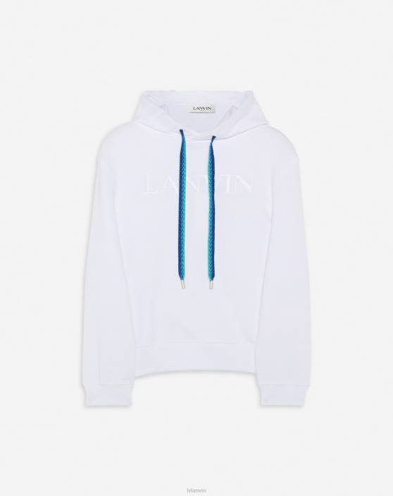 Lanvin sievietes džemperis ar kapuci 40LF110 apģērbs optiski balts