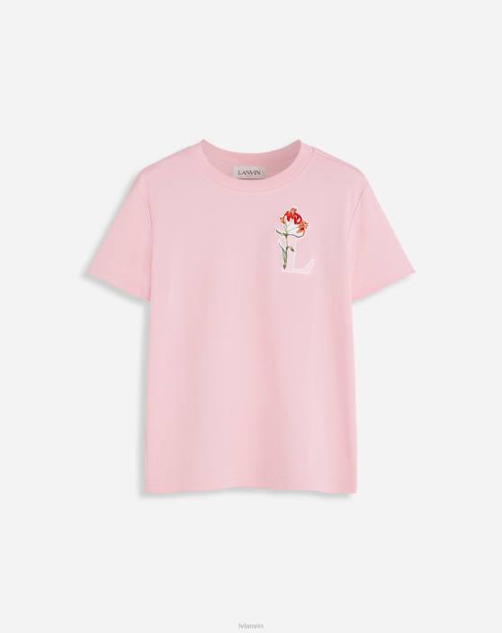 Lanvin sievietes klasiska apdrukāta tēja mercrized džersija 40LF117 apģērbs rozā