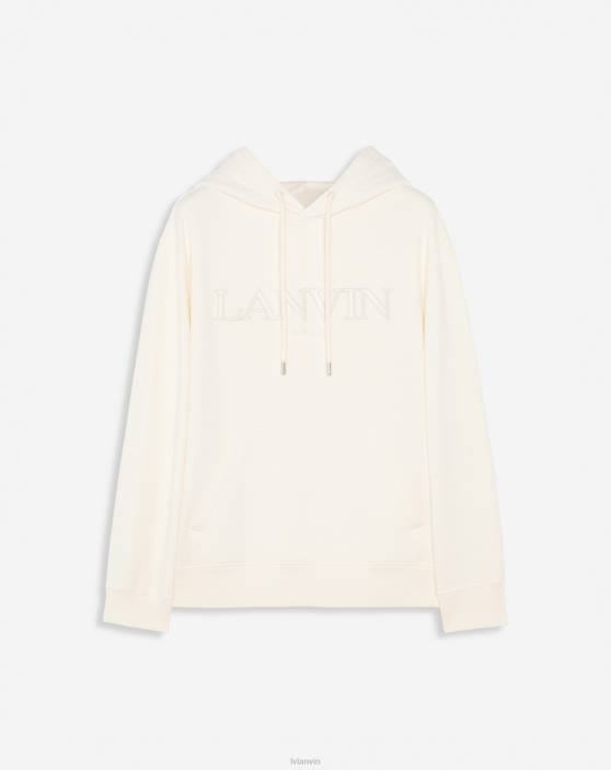 Lanvin sievietes klasiska izšūta Parīzes kapuci 40LF96 apģērbs krēms