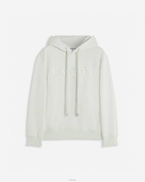 Lanvin sievietes klasiska piegriezuma izšūta kapuce no kokvilnas flīsa 40LF106 apģērbs salvija