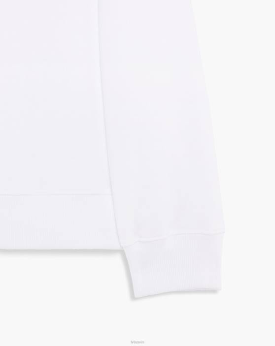 Lanvin sievietes klasiska piegriezuma kapuce no kokvilnas flīsa 40LF109 apģērbs optiski balts