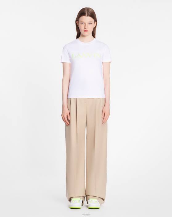 Lanvin sievietes klasiska piegriezuma t-ka no merserizētas kokvilnas 40LF100 apģērbs optiski balts