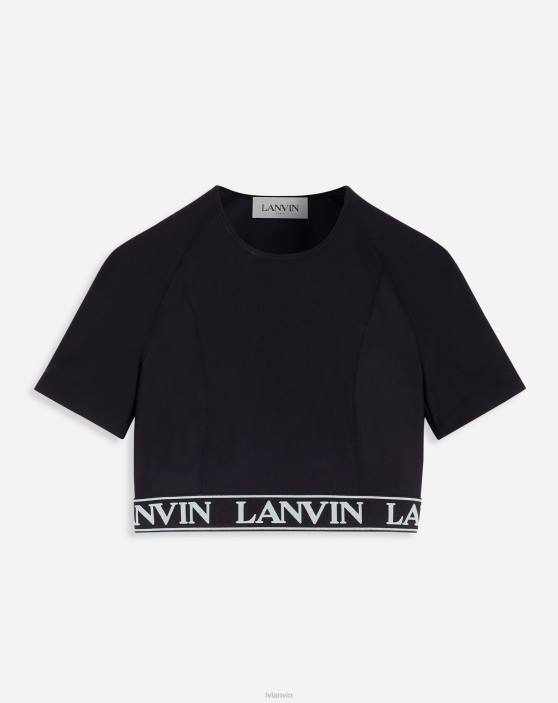 Lanvin sievietes īss tops 40LF116 apģērbs melns