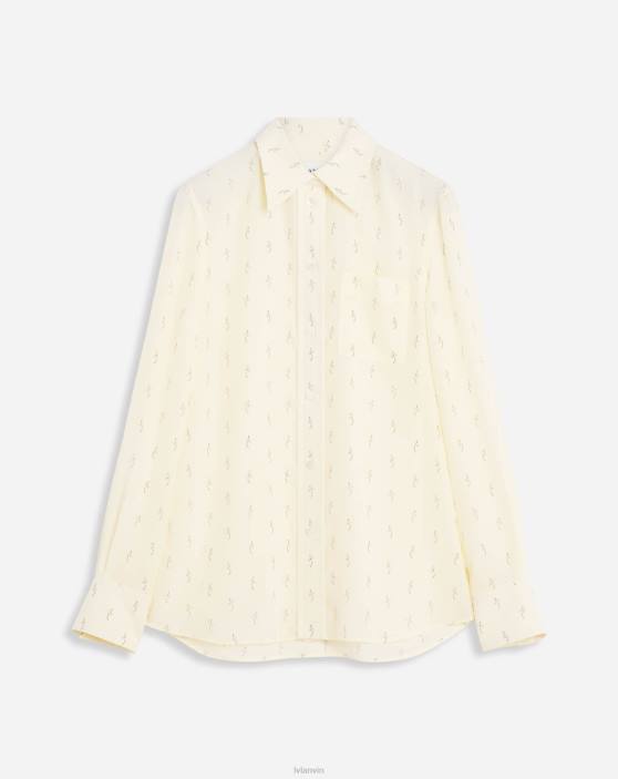 Lanvin sievietes apdrukāts klasisks krekls 40LF5 apģērbs kukurūza