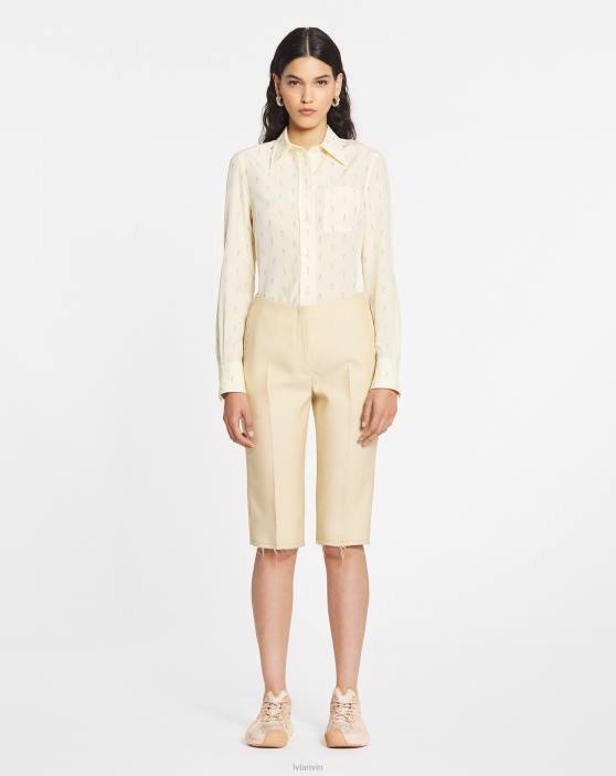 Lanvin sievietes apdrukāts klasisks krekls 40LF5 apģērbs kukurūza