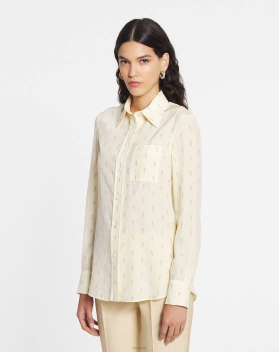 Lanvin sievietes apdrukāts klasisks krekls 40LF5 apģērbs kukurūza