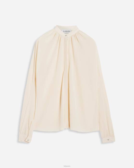 Lanvin sievietes blūze ar garām piedurknēm 40LF23 apģērbs ziloņkauls