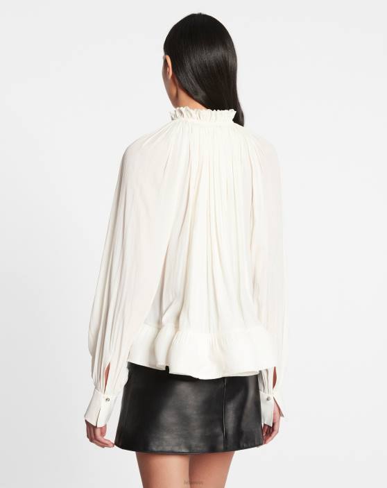 Lanvin sievietes blūze ar garām piedurknēm 40LF26 apģērbs balts