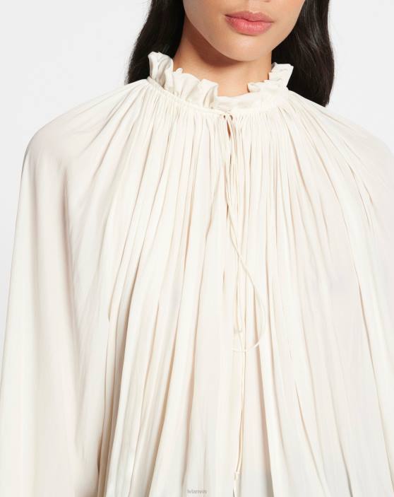 Lanvin sievietes blūze ar garām piedurknēm 40LF26 apģērbs balts