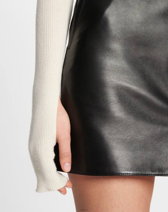 Lanvin sievietes kašmira un zīda tops ar garām piedurknēm 40LF37 apģērbs ekru