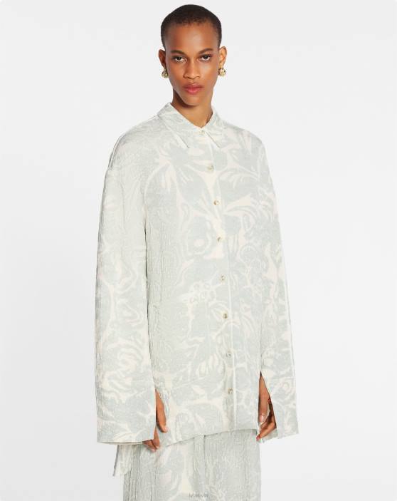 Lanvin sievietes krekls ar ziedu apdruku ar garām piedurknēm 40LF18 apģērbs salvija