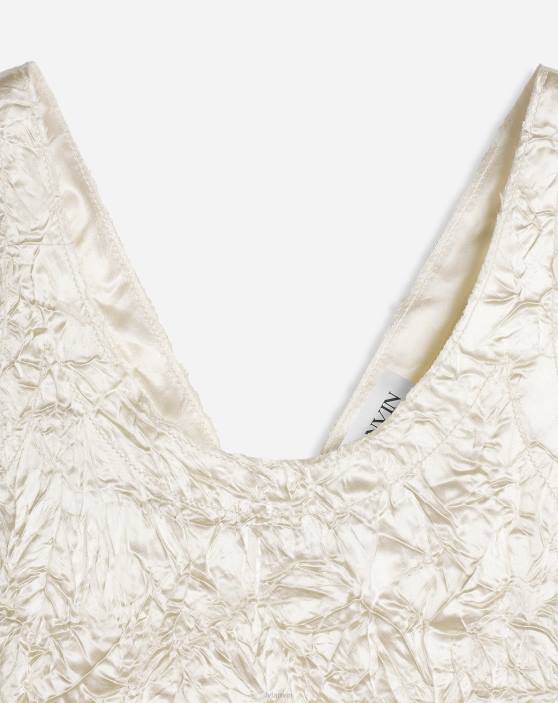 Lanvin sievietes krokota satīna tvertne 40LF9 apģērbs krīts