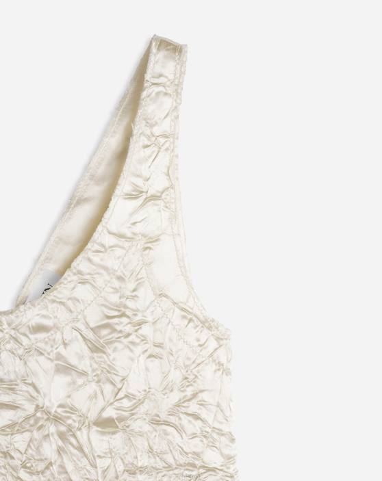 Lanvin sievietes krokota satīna tvertne 40LF9 apģērbs krīts