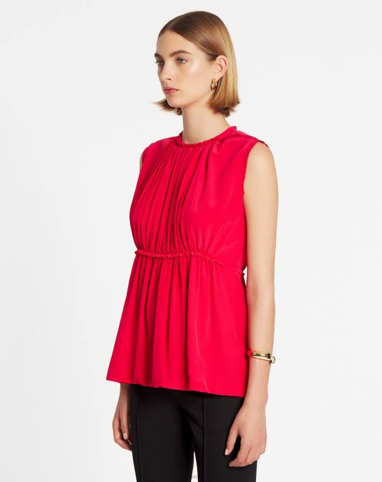 Lanvin sievietes pieguļošs tops bez piedurknēm 40LF4 apģērbs arbūzs