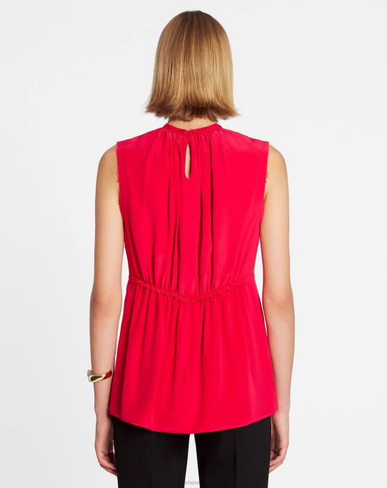 Lanvin sievietes pieguļošs tops bez piedurknēm 40LF4 apģērbs arbūzs