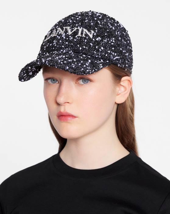 Lanvin sievietes tvīda vāciņš 40LF541 Piederumi balts melns