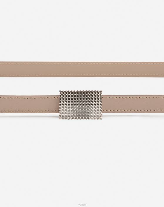 Lanvin sievietes dubultkoncerta ādas josta 40LF507 Piederumi taupe