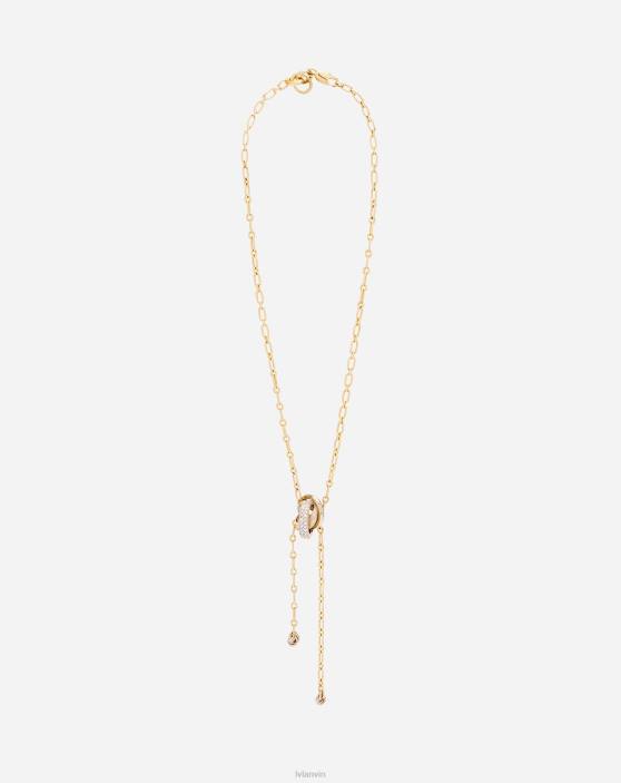 Lanvin sievietes nodalījums ar kaklarotu 40LF187 Piederumi zelts/kristāls