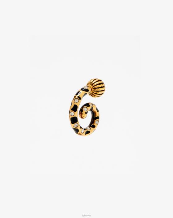 Lanvin sievietes rateau auskari 40LF213 Piederumi melns/zelts