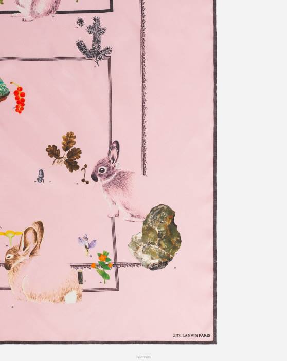 Lanvin sievietes botanica zīda šalle 40LF515 Piederumi rozā