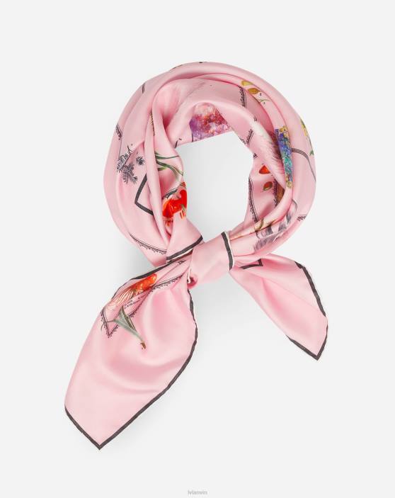 Lanvin sievietes botanica zīda šalle 40LF515 Piederumi rozā