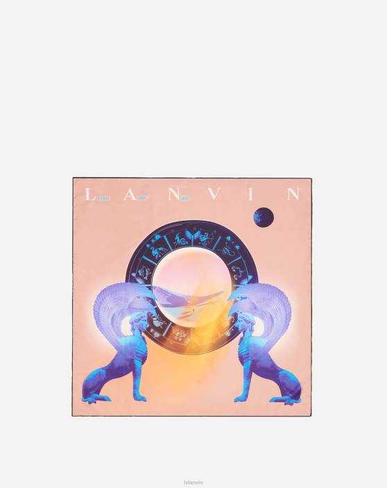 Lanvin sievietes zīda šalle 40LF518 Piederumi ecru/muticolor