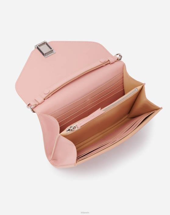 Lanvin sievietes concerto maks uz ķēdes ādas somas 40LF158 Piederumi pasteļa aprikoze