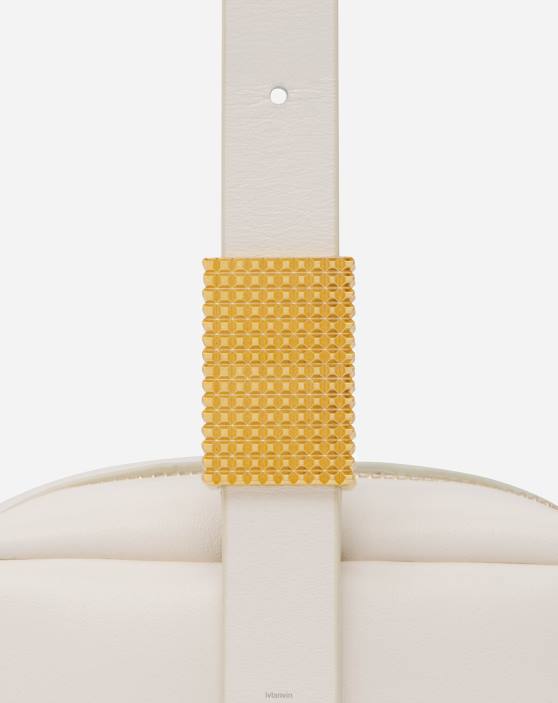 Lanvin sievietes temps ar ādas somiņu 40LF163 Piederumi gandrīz balts